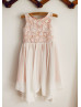 Lace Chiffon Irregular Hem Two-tone Flower Girl Dress